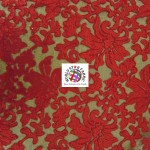 Floral Fashion Dress Gowns Sequins Lace Fabric Red