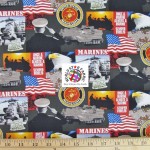 American Cotton Fabric Support Our Troops The Marines