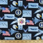 American Cotton Fabric Support Our Troops U.S. Air Force