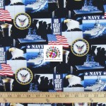 American Cotton Fabric Support Our Troops U.S. Navy