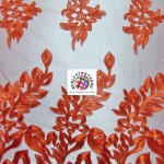 Exquisite Garden Floral Lace Mesh Fabric Red
