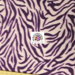 Zebra Winter Fleece Fabric White Purple