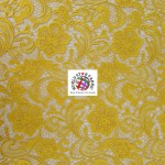 Floral Paisley Guipure Lace Fabric Gold