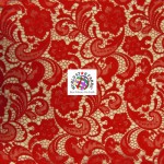 Floral Paisley Guipure Lace Fabric Red