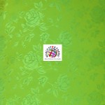 Floral Roses Jacquard Satin Fabric Lime Green