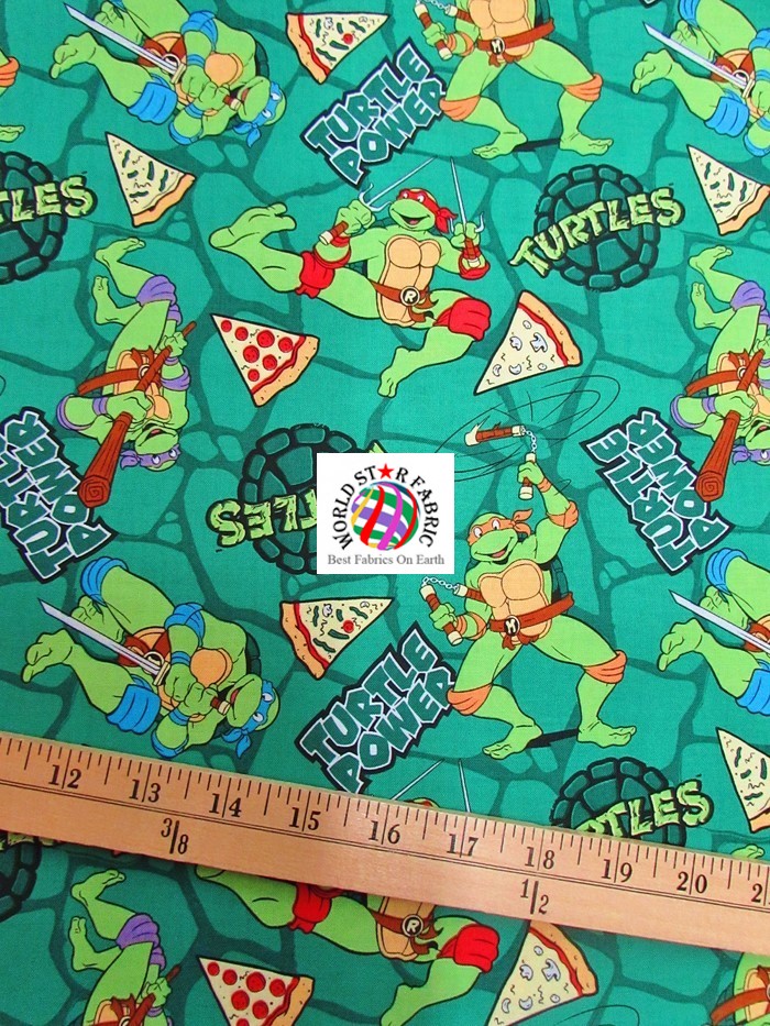 Teenage Mutant Ninja Turtles Power Pizza Toss Cotton Fabric