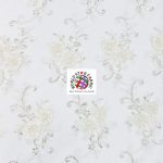 Stunning Floral Sequins Fabric Ivory