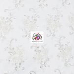 Stunning Floral Sequins Fabric White