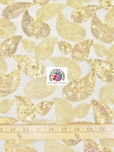Paisley Sequins Lace Fabric Measurement