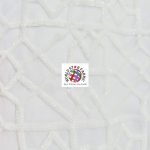 Geometric Dubai Sequins Mesh Fabric White