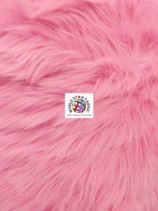 Shaggy Fake Fur Fabric Bubble Gum