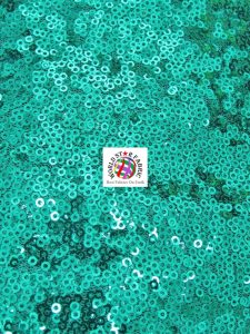 Kelly Green Mini Disc Sequins Nylon Spandex Mesh Fabric