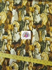 Allover Horses Print Cotton Fabric By David Textiles