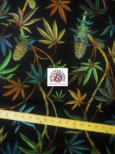 Cannabis Sativa Duck Cotton Fabric By Alexander Henry