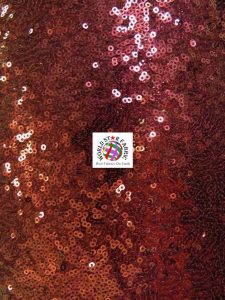 Mini Disc Sequins Mesh Fabric Burgundy