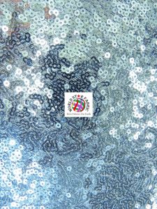 Mini Disc Sequins Mesh Fabric Dusty Blue