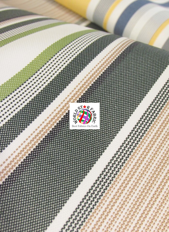 Oxford Striped Outdoor Fabric Close Up
