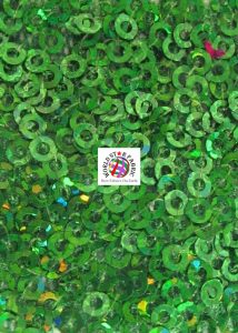 Mini Disc Sequins Mesh Fabric Holographic Green