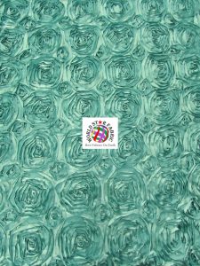 Rosette Style Taffeta Fabric Aqua