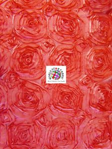 Rosette Style Taffeta Fabric Coral