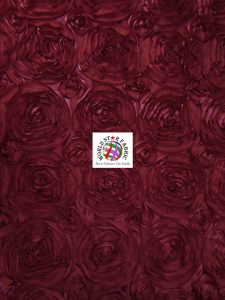 Rosette Style Taffeta Fabric Dark Burgundy