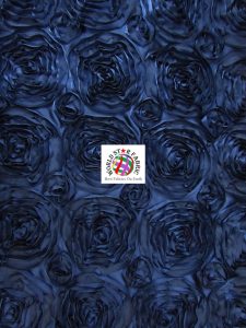 Rosette Style Taffeta Fabric Navy