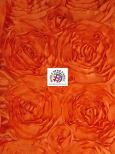 Rosette Style Taffeta Fabric Orange