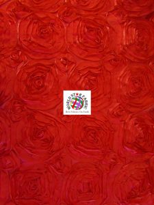 Rosette Style Taffeta Fabric Red