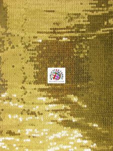 Gold Micro Disc Paillettes Sequins Spandex Fabric