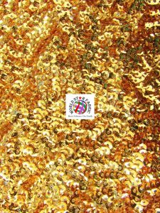 Gold Seaweed Sequins Mesh Fabric