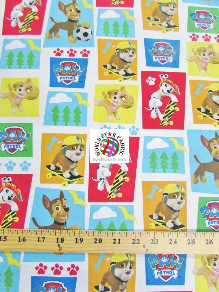 PAW Patrol Print Cotton Fabric World Star Fabric paw-patrol-print-cotton-fabric-world-star-fabric